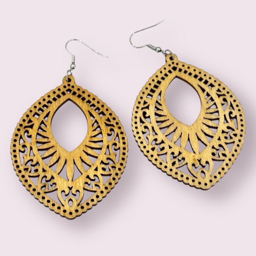 Sacchetto Wooden Dangling Boho Earrings BRAND NEW